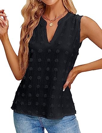 Womens V Neck Tank Tops Business Casual Blouses