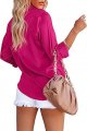 Women's Satin V Neck Long Sleeve Casual Work Blouse Tops