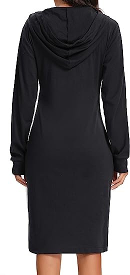 Long Sleeve Dress for Women Lightweight Pocket Hoodie Dress