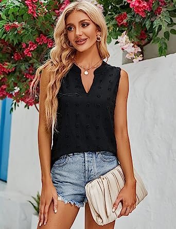 Womens V Neck Tank Tops Business Casual Blouses