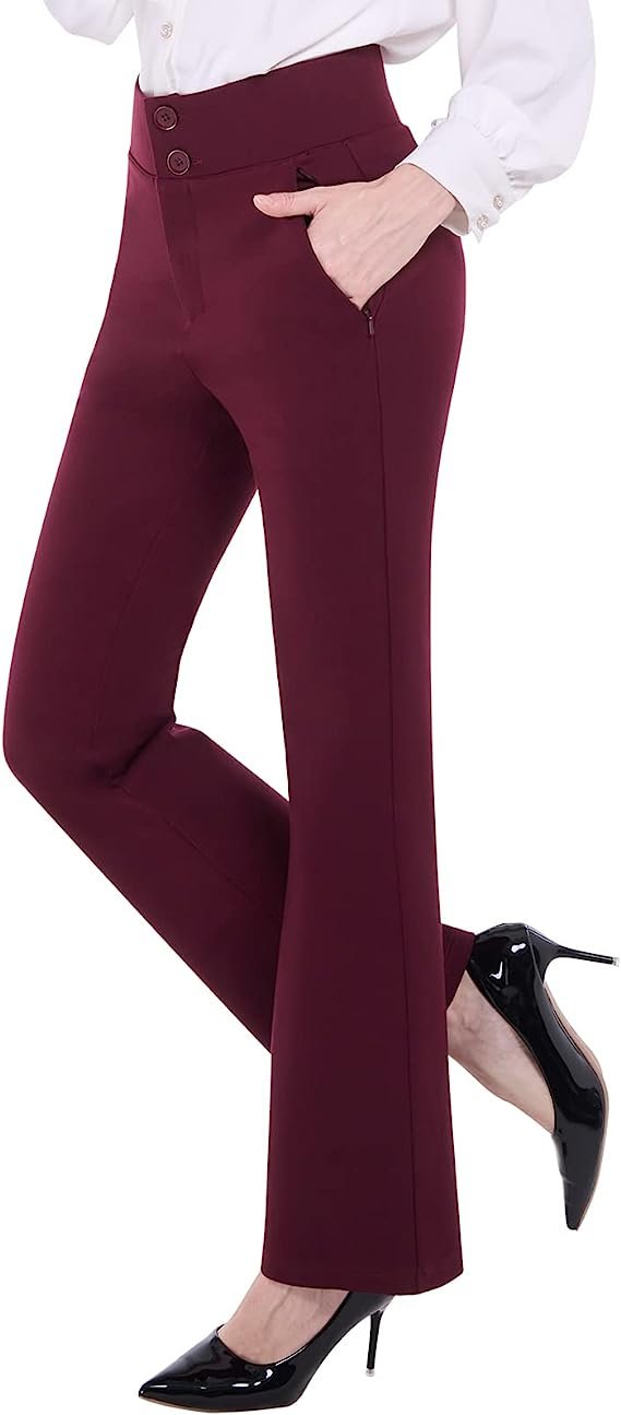 Women's High Waist Dress Pants with Pockets