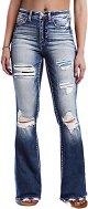 Women Ripped Mid Waist Wash Bootcut Jeans