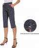 Casual Summer Dressy Pull On Stretch High Waisted Crop Work Pants