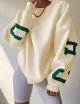 Women Oversize Sweatshirt Letter Graphic Sweatshirt