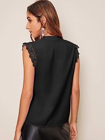 Women's Elegant Notch V Neck Sleeveless Blouse